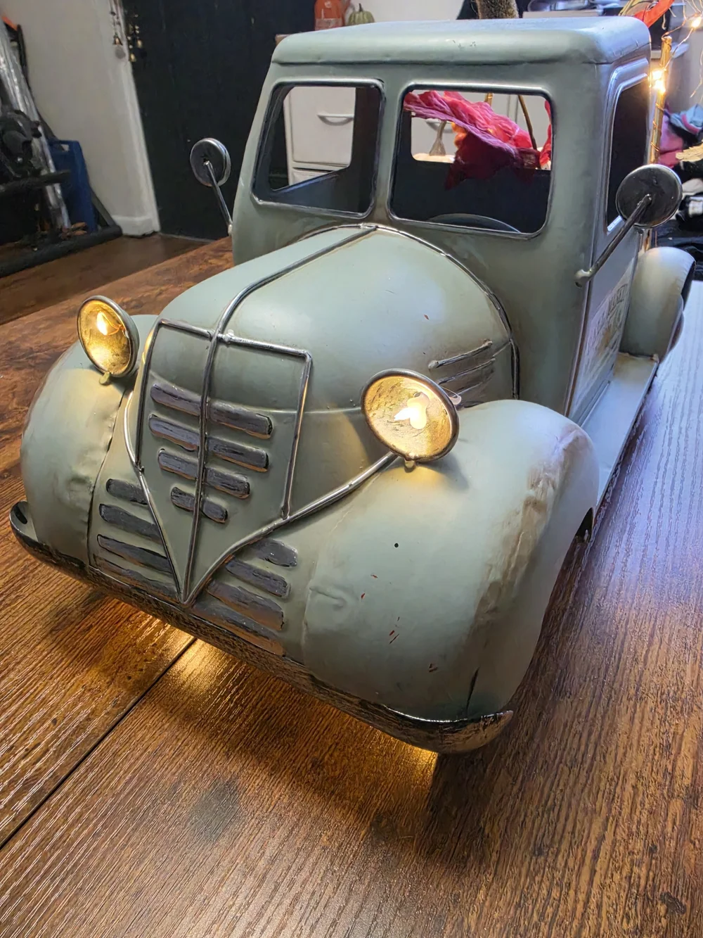 Source Unknown Light Blue Fall Market Farmhouse Truck Accent